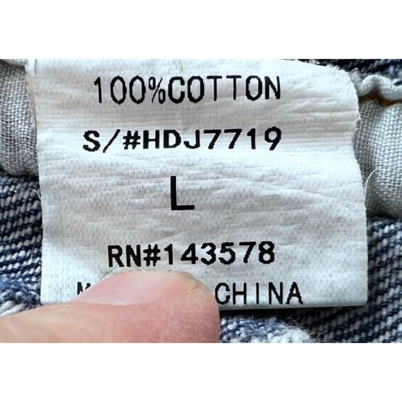 Akira Chicago Red Label Distressed Denim Jean Jacket Size Women’s Large - Picture 10 of 13